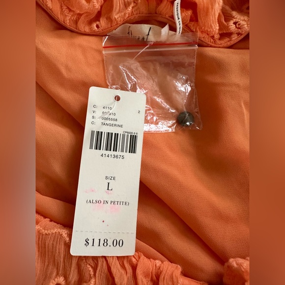 NWT Anthropologie Floreat Maryana Open-shoulder Blouse Orange Size L - Picture 4 of 16